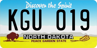 ND license plate KGU019