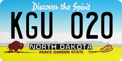 ND license plate KGU020