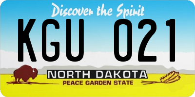 ND license plate KGU021