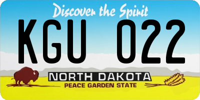 ND license plate KGU022