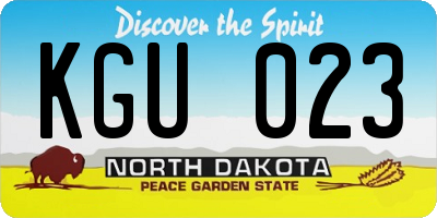 ND license plate KGU023