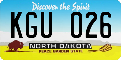 ND license plate KGU026