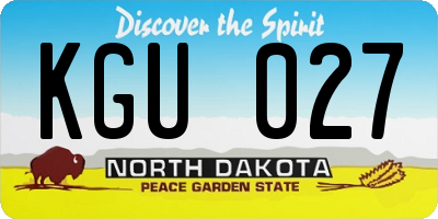 ND license plate KGU027
