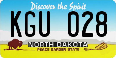 ND license plate KGU028