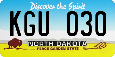 ND license plate KGU030