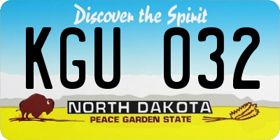 ND license plate KGU032