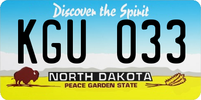 ND license plate KGU033