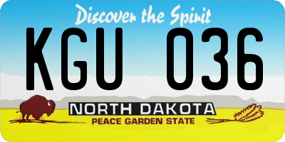 ND license plate KGU036