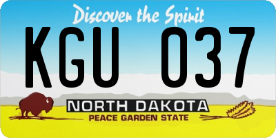 ND license plate KGU037