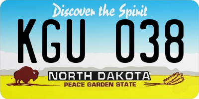 ND license plate KGU038