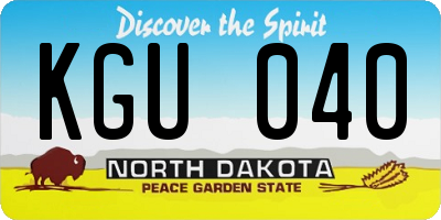ND license plate KGU040