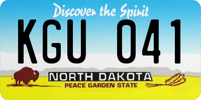 ND license plate KGU041