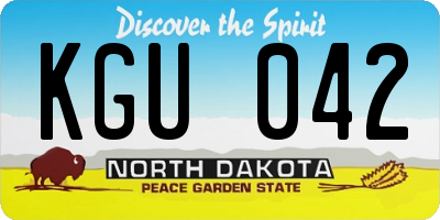 ND license plate KGU042