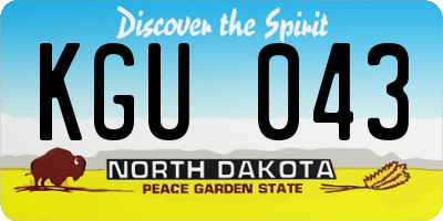 ND license plate KGU043