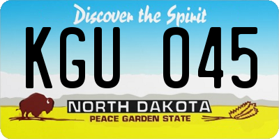 ND license plate KGU045