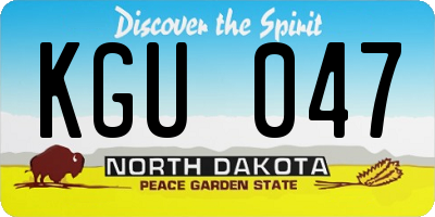 ND license plate KGU047