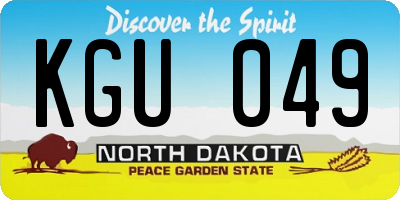 ND license plate KGU049