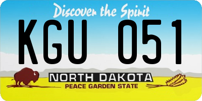ND license plate KGU051