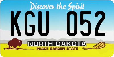 ND license plate KGU052