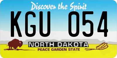 ND license plate KGU054