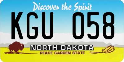 ND license plate KGU058