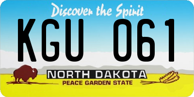ND license plate KGU061