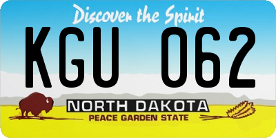 ND license plate KGU062