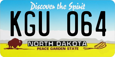 ND license plate KGU064