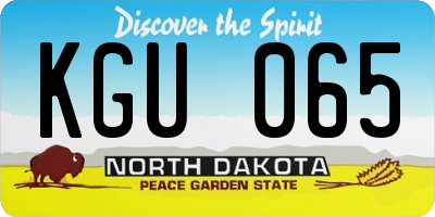 ND license plate KGU065
