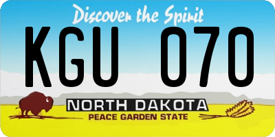 ND license plate KGU070