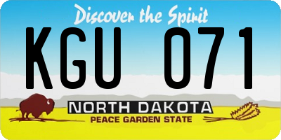 ND license plate KGU071