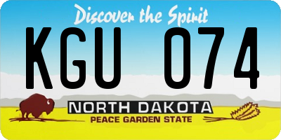 ND license plate KGU074