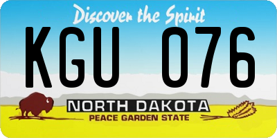 ND license plate KGU076