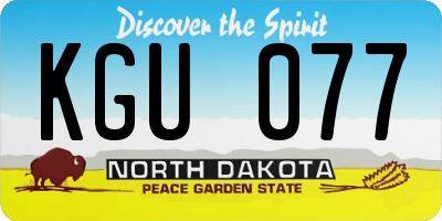 ND license plate KGU077