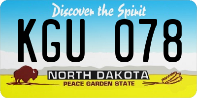 ND license plate KGU078