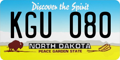 ND license plate KGU080