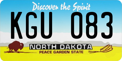 ND license plate KGU083