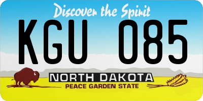 ND license plate KGU085
