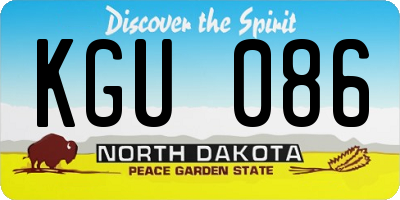 ND license plate KGU086