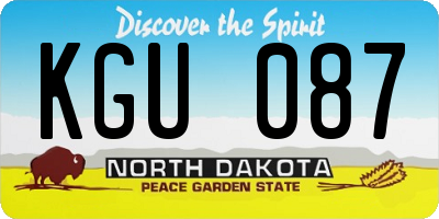 ND license plate KGU087