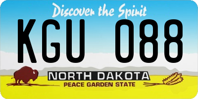 ND license plate KGU088