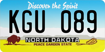 ND license plate KGU089