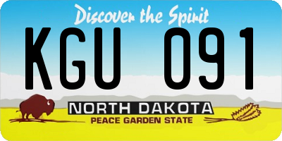 ND license plate KGU091