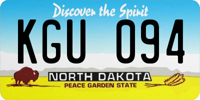 ND license plate KGU094