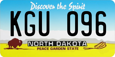 ND license plate KGU096