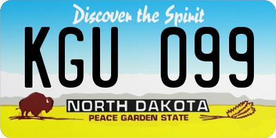ND license plate KGU099