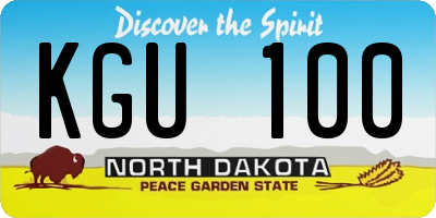 ND license plate KGU100