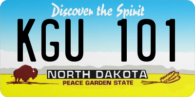 ND license plate KGU101