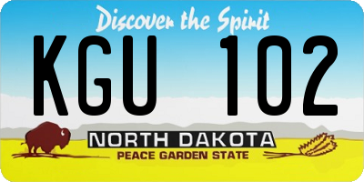 ND license plate KGU102