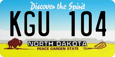 ND license plate KGU104